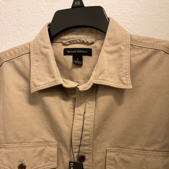 Banana Republic Men’s Utility Shirt Jacket Khaki SZ S NWT - Picture 2 of 3